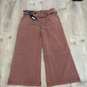 PAIGE Women's Harper Jeans with Flutter Waistband Self Belt, Mocha, Size 34, NWT
